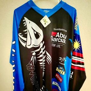 ABU GARCIA Fishing Jersey LOGO Shirt XXL 100% Polyester